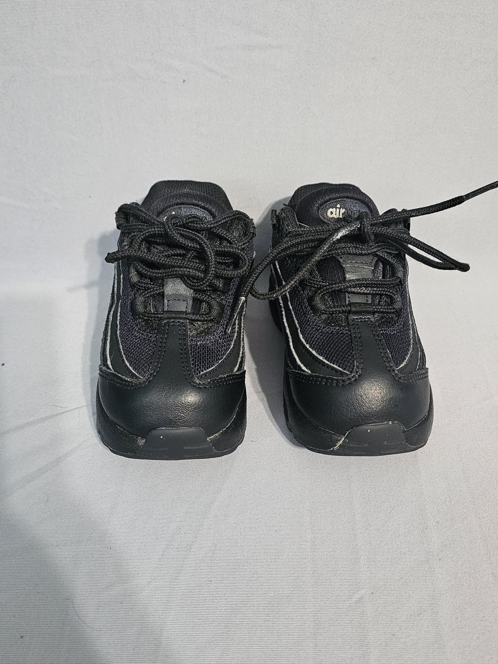 Nike Air Max Kids Black Athletic Sneakers with White Trim
